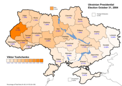 Viktor Yushchenko October 31, 2004 results (39.91%)