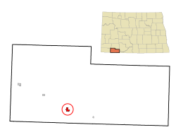 Location of Hettinger, North Dakota