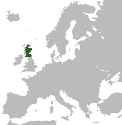 Location of the Kingdom of Scotland in Europe.