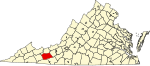 State map highlighting Wythe County