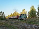 Locomotive TU4-2314 with freight train
