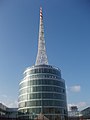 The Messe Wien Turm / Messeturm, (Vienna Trade Fair Tower / Exhibition-tower) is a decorative illuminated tower sculpture landmark over the largest trade fair in Austria, Vienna, Austria, 2004.