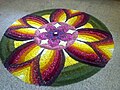 A flower carpet made during Onam festival of Kerala, India