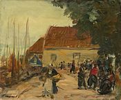 Street scene Volendam, 1910