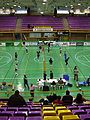 Warm-up at volleyball pavilion