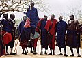 Image 5Maasai wearing traditional clothes named Matavuvale while performing Adumu, a traditional dance (from Culture of Africa)