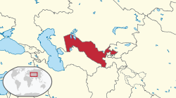 Vị trí Uzbekistan (đỏ) trong khu vực