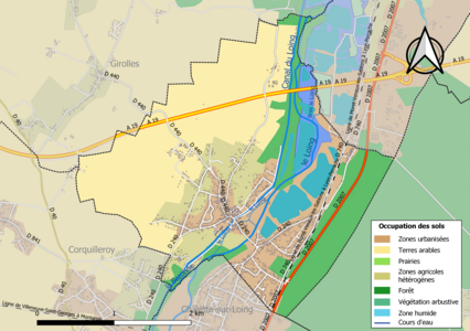 Carte des infrastructures et de l'occupation des sols de la commune en 2018 (CLC).