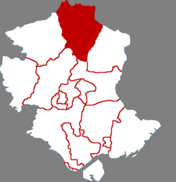 Map showing Qianxi County in the north of Tangshan City