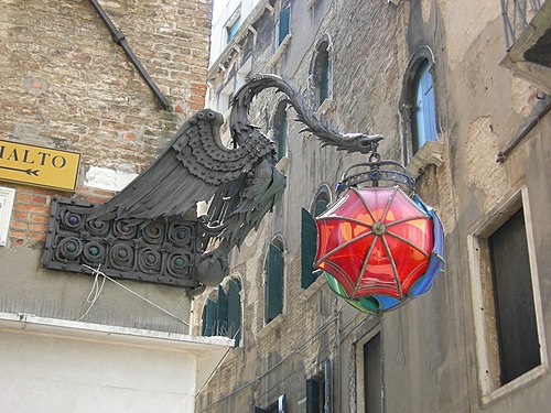 Umbrellas iron sign, Venice, Italy