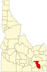 Map of Idaho highlighting Bannock County