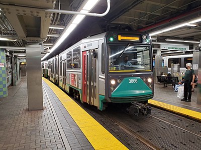 Park Street station is a busy transfer point for the Green Line and Red Line