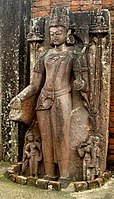 Relief "standing figure of Manjushri" in the Hindu temple.[63]