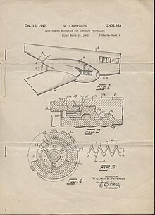 Patent for the propeller jettison system used on the XP-55. 1947 Jettison-Device-Patent.jpg