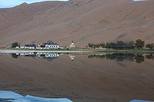 Badain Jaran temple (1868) in Alxa Right Banner, western Inner Mongolia