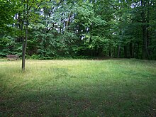 Das innere Plateau des alten Burgwalls in Blösa – der gesamte Wall hat eine halbringförmigen Aufbau.