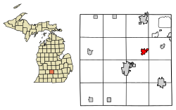 Location of Potterville, Michigan