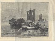 Famine in Bengal: Grain-boats on the Ganges. Illustrated London News, March 21, 1874