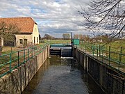 Abzweig der Kleinen Spree bei Großdubrau, Blick flussaufwärts