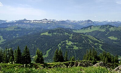 Mountain Hochschelpen from Siplinger Kopf, a view to Hoher Ifen (Allgäu Alps)