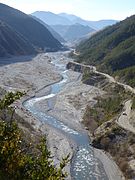 En aval du pont de la Faille à Daluis.