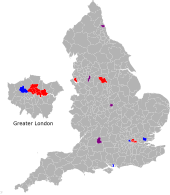 Map showing councils involved in the rate-capping rebellion of 1985 Map of the Rate-Capping Rebellion.svg