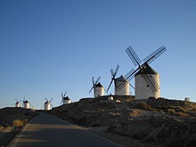 Tower mills in Consuegra, Spain Molinos de Consuegra.jpg