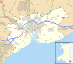 A map of South Wales, centred on the city of Newport