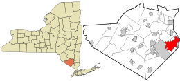 Location of West Point in Orange County, New York (right) and of Orange County in New York state (left)