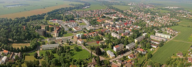 Vue aérienne oblique de Smiřice.