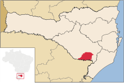 Localização de São Joaquim em Santa Catarina