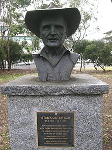 Bust of Stan Coster, Bicentennial Park, Tamworth, NSW.