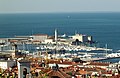 View on Molo Bandiera Fratelli with the lighthouse Lanterna from Colle di San Giusto