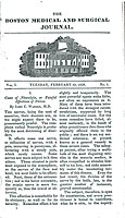 Edição de 1828 Boston Medical and Surgical Journal.