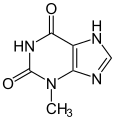 de: Struktur von 3-Methylxanthin; en: Structure of 3-methylxanthine