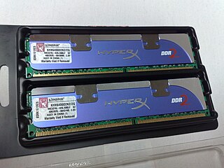 Twee HyperX 1GB DDR2 DIMM geheugen modules