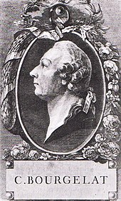 Gravure en médaillon d'un homme vu de profil.