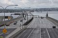 Evergreen Point Floating Bridge viewed from the east end in Medina shortly after opening in April 2016