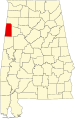 State map highlighting Lamar County