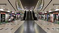 Symmetrical view of HarbourFront station platform