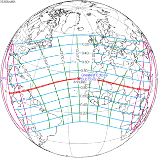 <span class="mw-page-title-main">Solar eclipse of July 2, 2038</span> Future annular solar eclipse