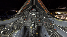 The flight instrumentation of an SR-71's forward cockpit