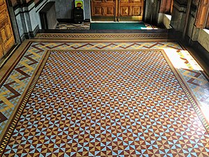 Tile floor at the Slater Museum.