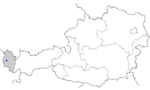 Map of Austria, position of Laterns highlighted