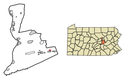 Location of Marion Heights in Northumberland County, Pennsylvania.