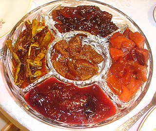 <span class="mw-page-title-main">Fruit preserves</span> Preparations of fruits, sugar, and sometimes acid