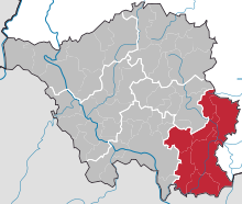 Lage des Saarpfalz-Kreises im Saarland