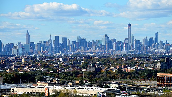 Vistas de Manhattan y Queens desde el barrio Flushing