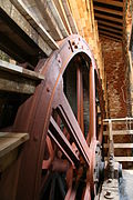 Scoop wheel of the Dogdyke Engine. Many land drains are pumped into the Witham. This is how it was once done.