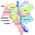 Carte des arrondissements de Kiev.